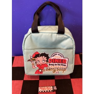 画像: ボーリングバッグ風　保冷ランチバッグ（ベティ　ダイナー　クリームグリーン）