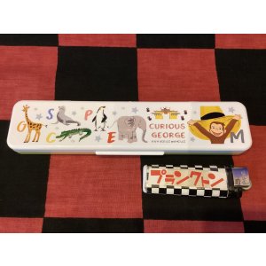 画像: おさるのジョージ　音が鳴らないコンビセット　お箸&スプーンセット（ZOO）