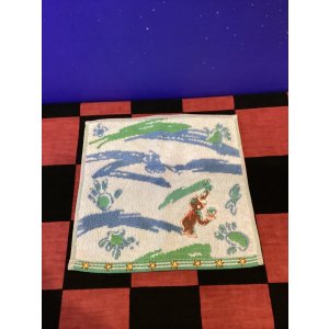 画像: おさるのジョージ　ミニタオル(ペンキあそび/ブルー)