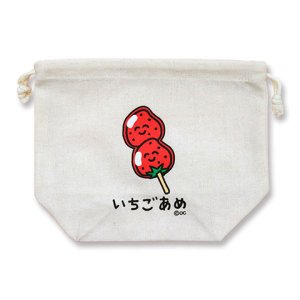 画像: マチ付き巾着（おえかきさん/いちごあめ）