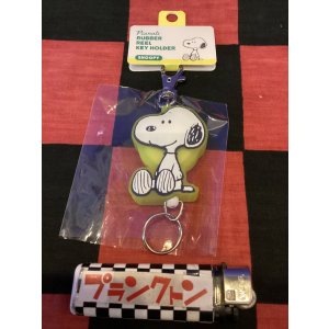 画像: スヌーピー　ラバーリールキーホルダー（スヌーピー）