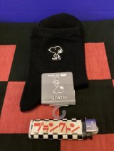 画像: スヌーピー　レディース靴下　ロング　ラインシシュウソックス　（ブラック）72