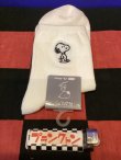 画像1: スヌーピー　レディース靴下　ロング　ラインシシュウソックス　（ホワイト）73