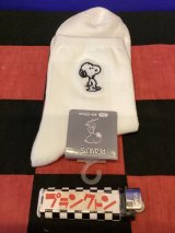 画像: スヌーピー　レディース靴下　ロング　ラインシシュウソックス　（ホワイト）73