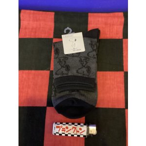 画像: スヌーピー　レディース靴下　フロートソックス（ブラック）　45