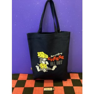画像: トム＆ジェリー　ひょこっとトムジェリ付きトートバッグ　(BK)