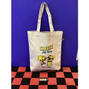 画像: トム＆ジェリー　ひょこっとトムジェリ付きトートバッグ　(ホワイト)