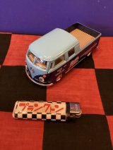 画像: 1963年ワーゲンバス　ダブルキャブ　ミニカー（水色×ダークブルー）