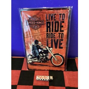 画像: アンティーク風メタルプレート（ＲＩＤＥ  LIVE)
