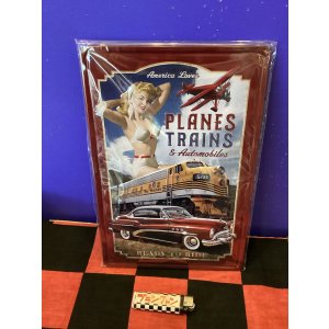 画像: アンティーク風メタルプレート（PLANES TRAINS)