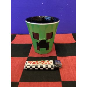 画像: マインクラフト　マイクラ　メラミンカップ（MINECRAFT /グリーン×ブラック）