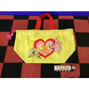 画像: スポンジボブ ランチ巾着 ランチバッグ(ボブ/パトリック/ハートエンジェル)