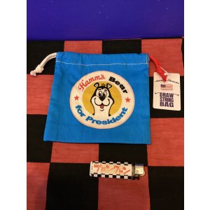 画像: ハムズベア マチ付き巾着 (ブルー)