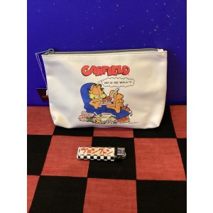 画像: ガーフィールド　フラットポーチ　(ホワイト)  