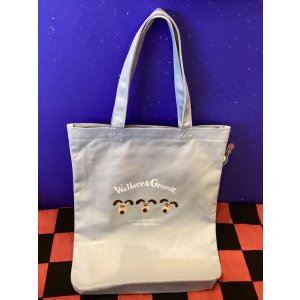 画像: ウォレスとグルミット ぴょこっとトートバッグ(フェイス ライトブルー)