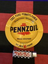 画像: ブリキアッシュトレイ　灰皿　（PENNZOIL/イエロー）