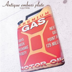 画像: アンティークエンボスプレート ［GAS TANK］