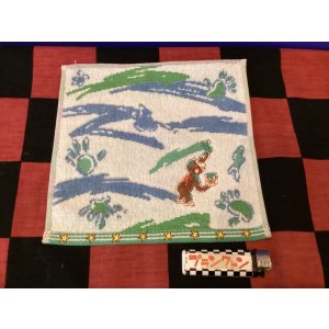 画像: おさるのジョージ　ミニタオル　(ペンキあそび/ブルー)