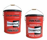 画像: PLUG オイル缶スツール　（レッド/チャンピオン）