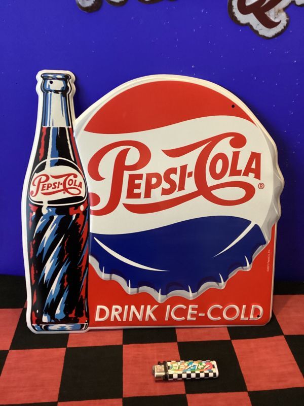 画像1: ペプシ　エンボスメタルサインプレート（PEPSI 35049）