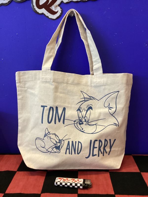 画像1: トム&ジェリー　帆布ランチトートバッグ（ブルー）