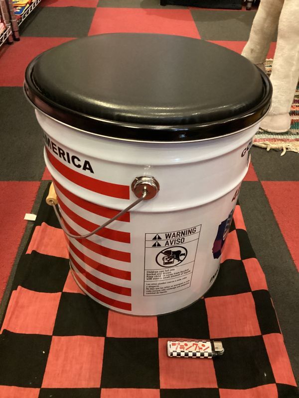 画像4: オイル缶スツール　（US FLAG/ホワイト）