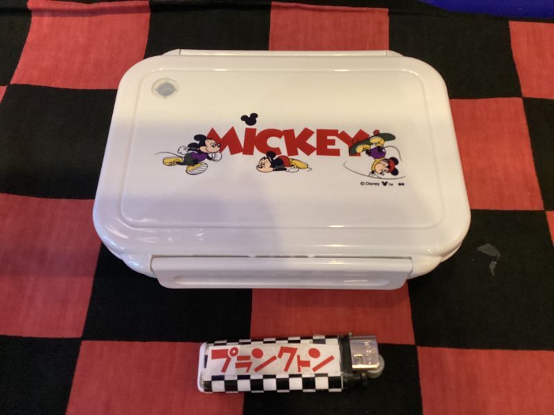 画像1: ミッキーマウス　1段ランチボックス（ホワイト　ロゴ）