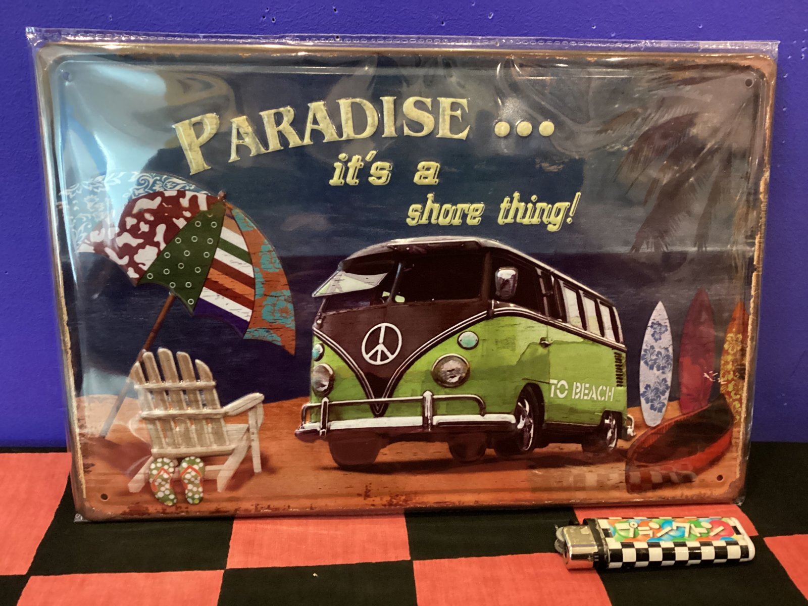 画像1: アンティーク風メタルプレート（PARADISE)