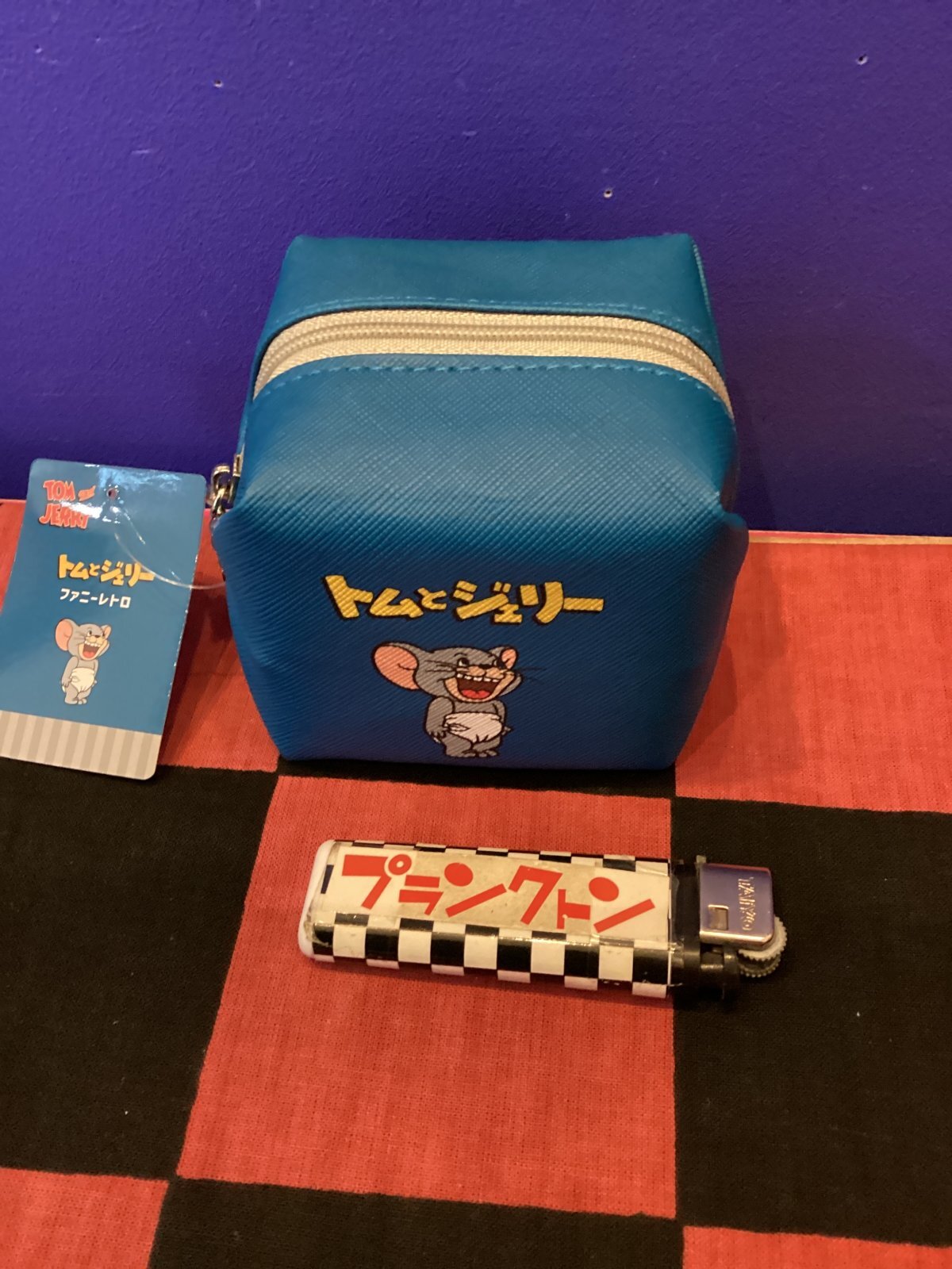 画像1: トム＆ジェリー　ミニスクエアポーチキーホルダー（ひらがな　ブルー）