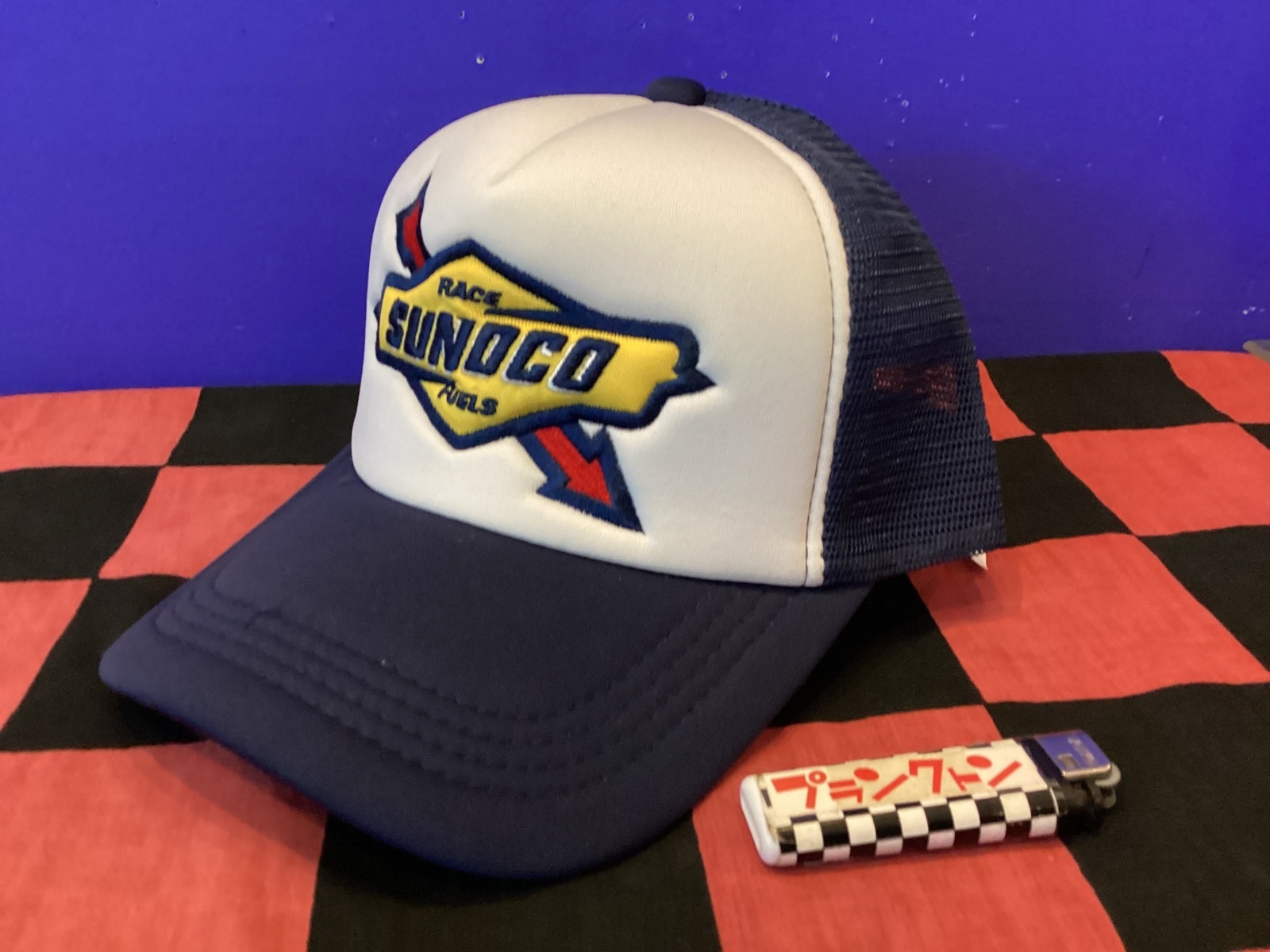 画像1: メッシュワッペンキャップ（SUNOCO/ネイビー）