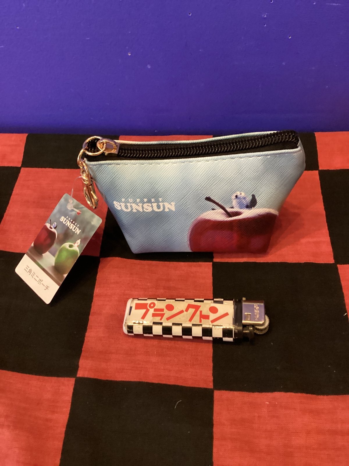 画像1: パペットスンスン　三角ミニポーチ（アップル）