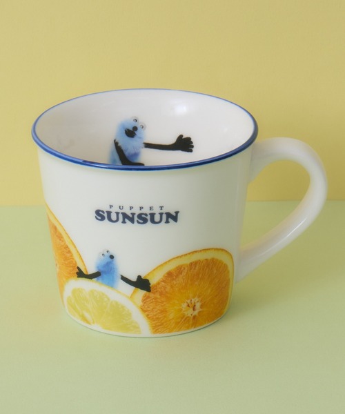 画像1: パペットスンスン　カラーラインマグカップ(シトラス)