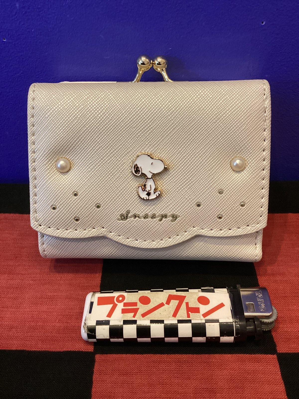 画像1: スヌーピー　クチガネミニサイフ　コンパクト財布　（ホワイト）