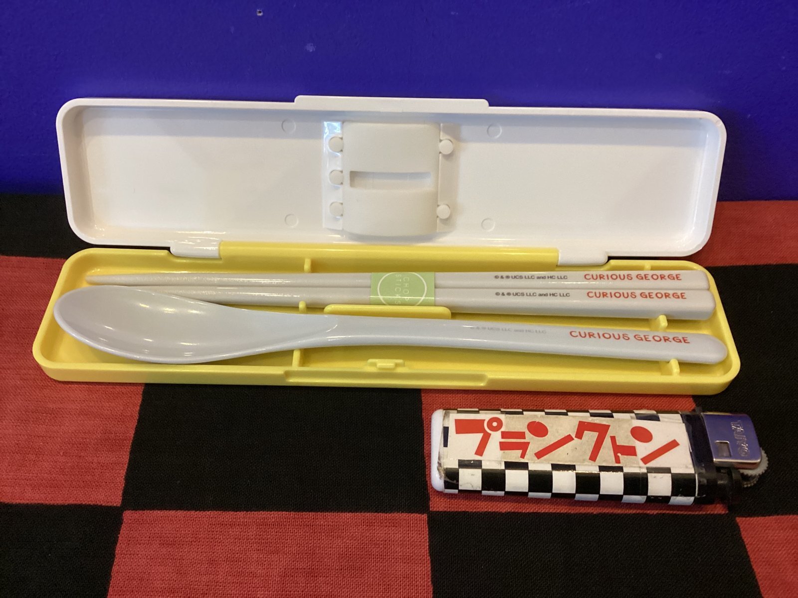 画像2: おさるのジョージ　音が鳴らないコンビセット　お箸&スプーンセット（ZOO）