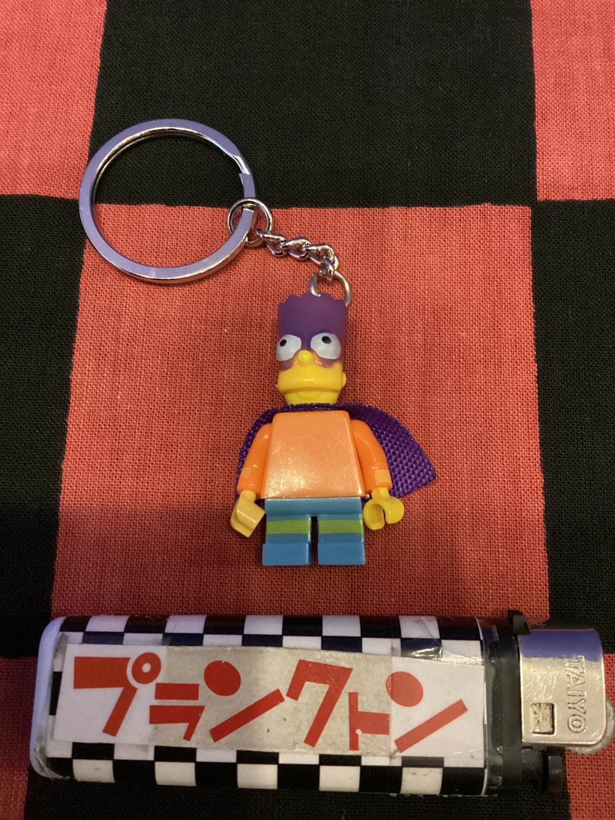 画像1: LEGO風ブロック　キャラクターキーホルダー(シンプソンズ/バートマン)