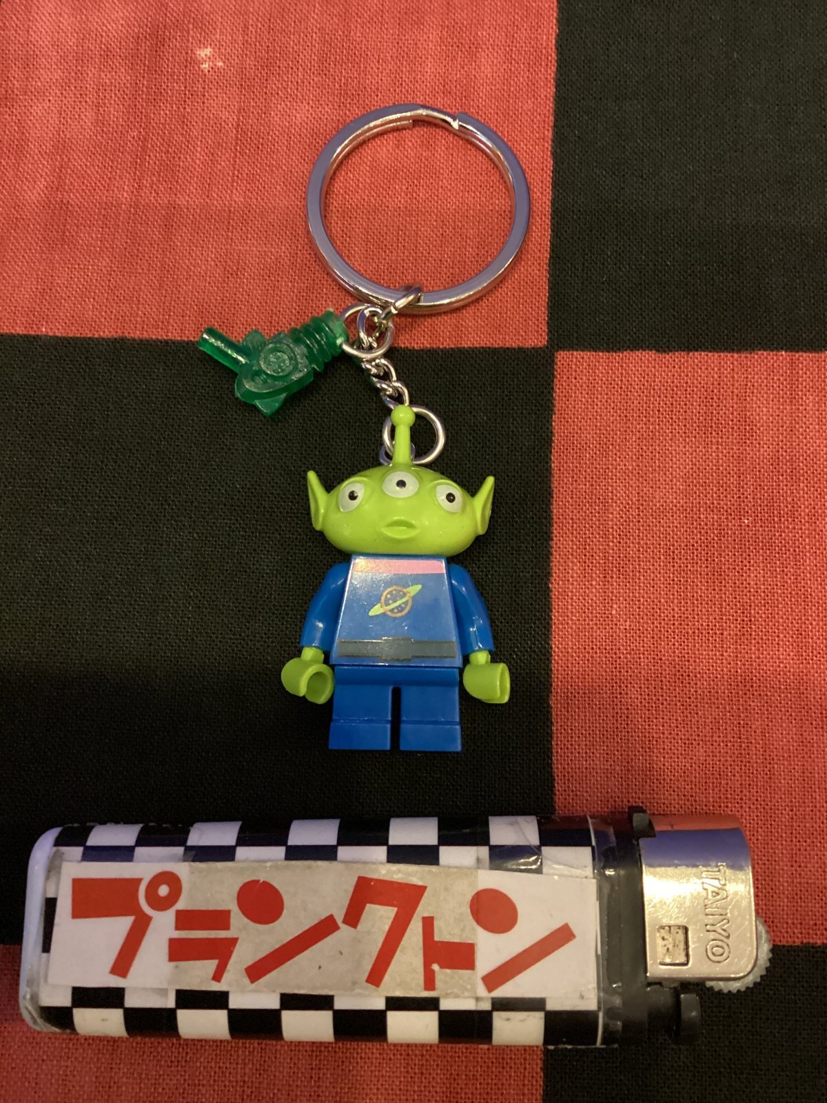 画像1: LEGO風ブロック　キャラクターキーホルダー(トイストーリー/エイリアン)