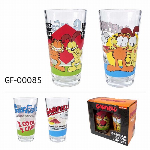 画像1: アメリカン　グラスロングタンブラー　2ｐセット　（ガーフィールド）
