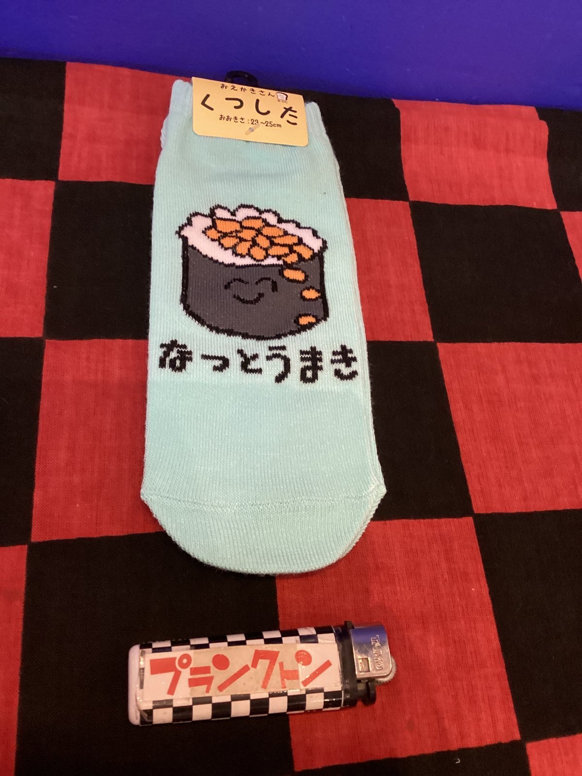 画像1: おえかきさんシリーズ　レディース靴下（なっとうまき) 