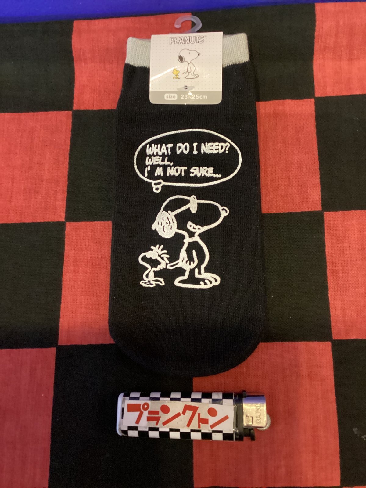 画像1: スヌーピー　レディース靴下　ラバープリントソックス　（ジョークール/ブラック）　16