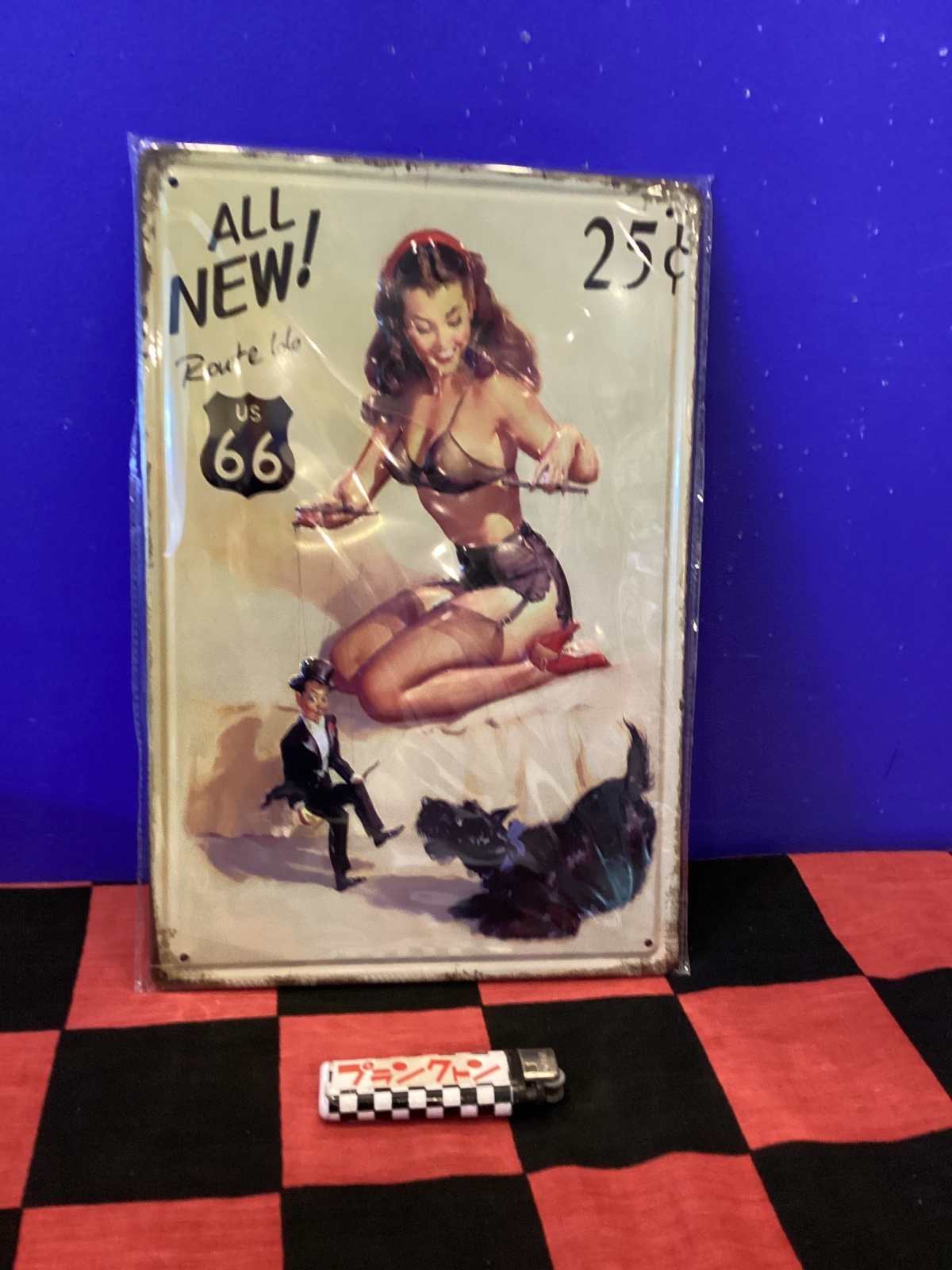 画像1: アンティーク風メタルプレート（操り人形　ルート66)