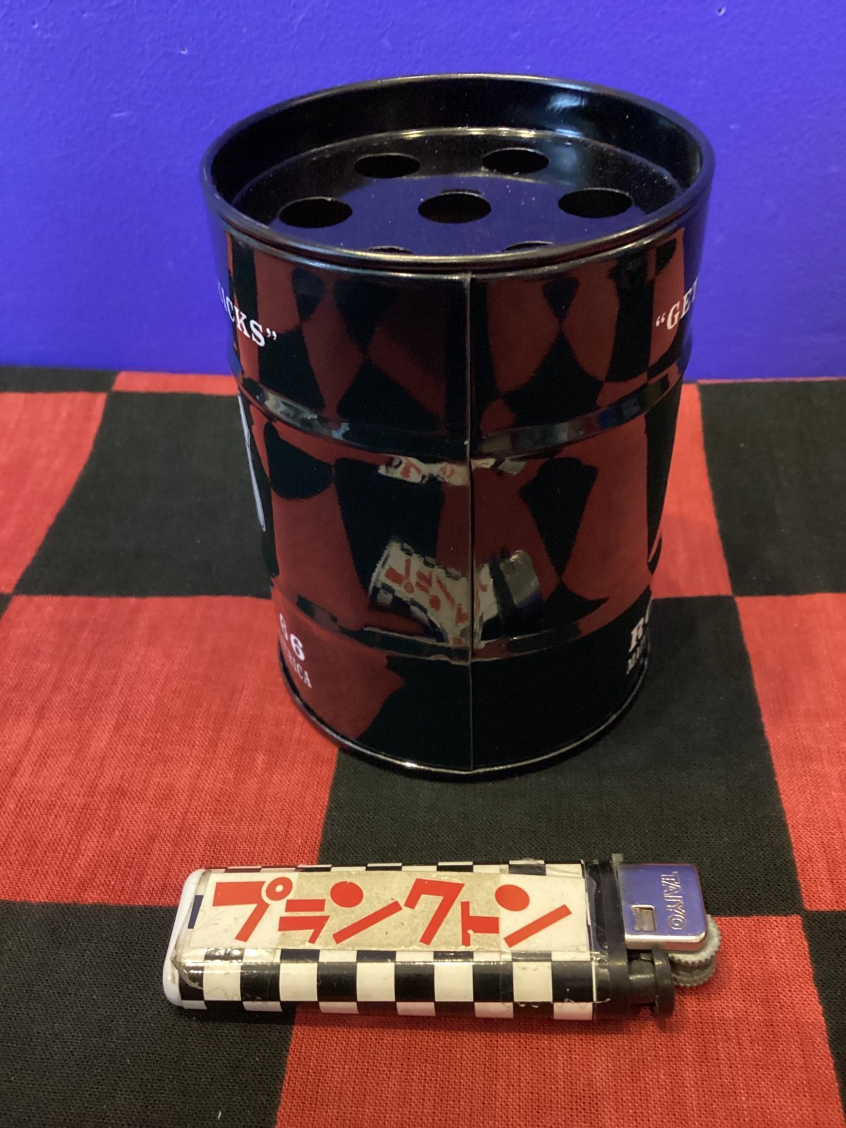 画像2: ドラム缶アッシュトレイ　灰皿（ルート66/ブラック）