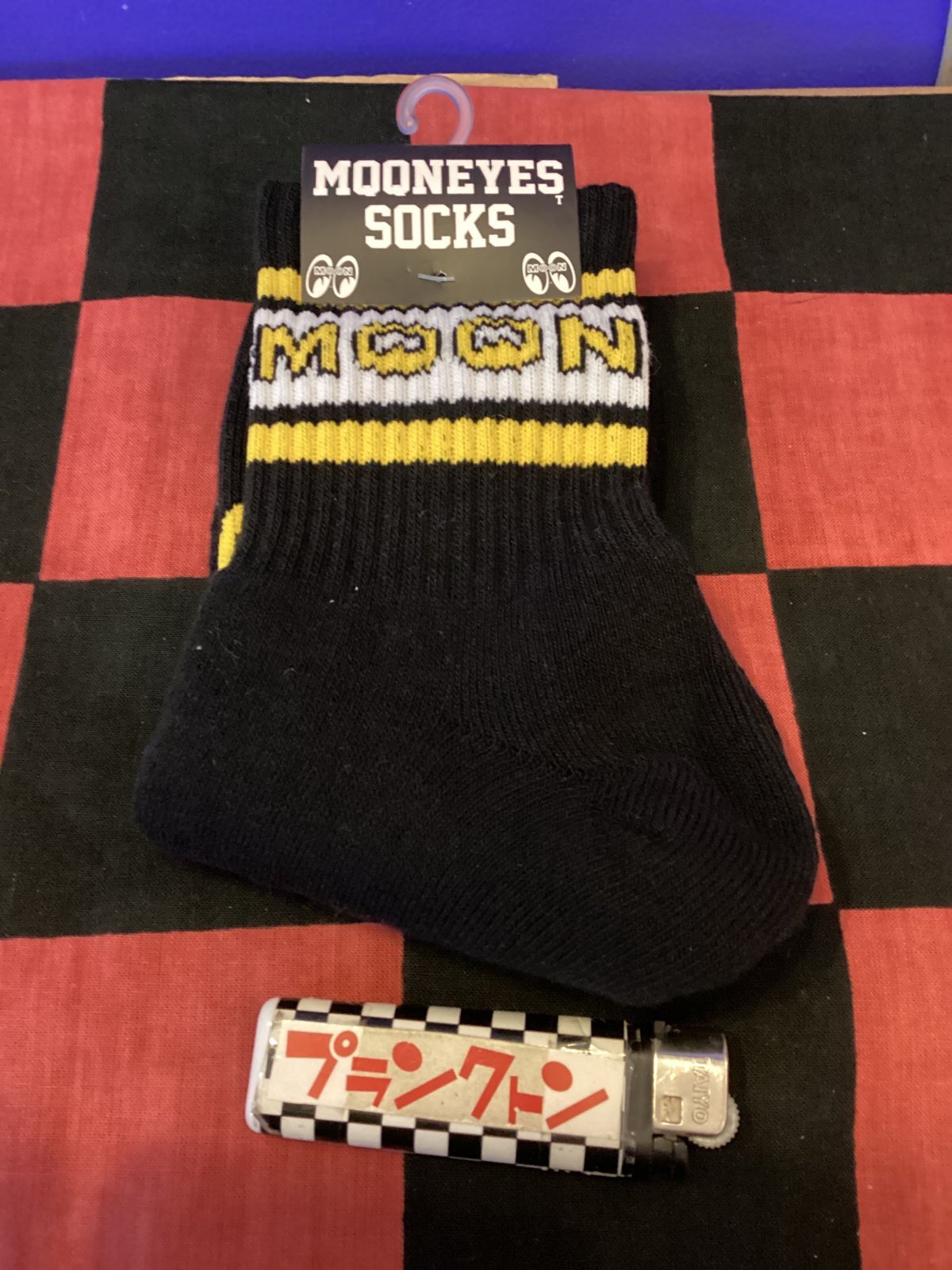 画像1: ムーンアイズ　ソックス　靴下（ロゴ/ブラック）