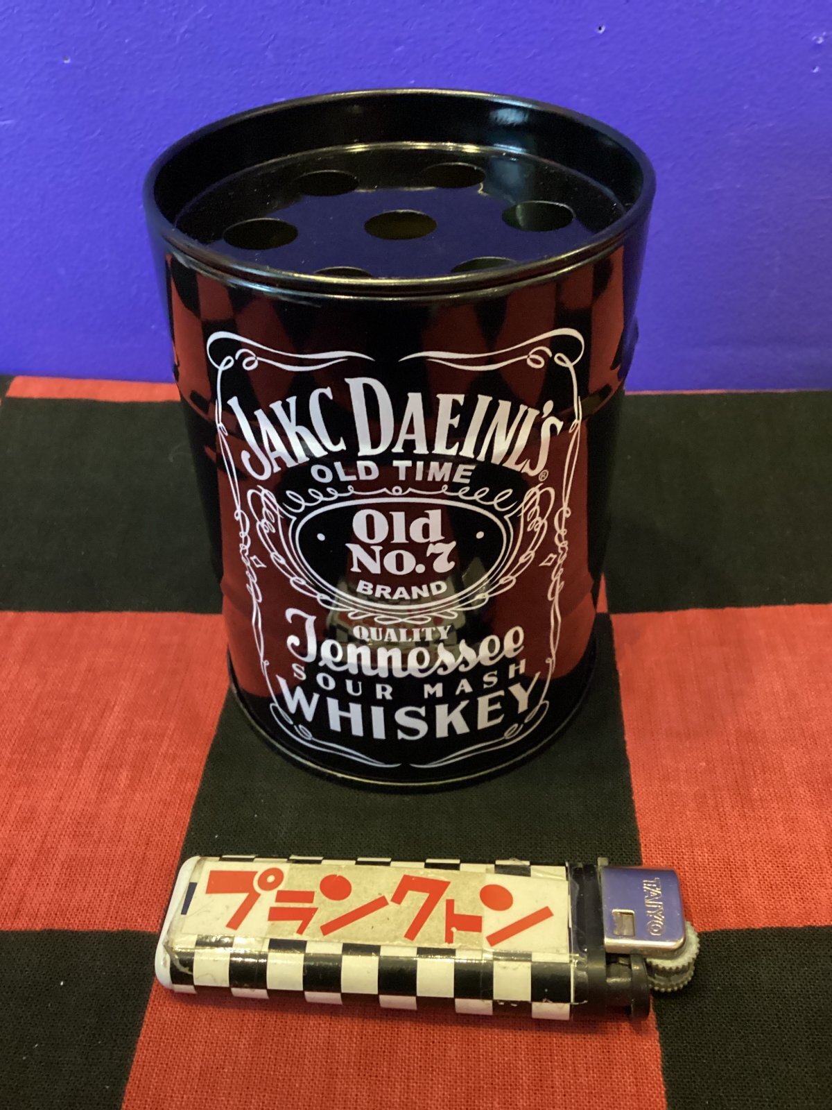 画像1: ドラム缶アッシュトレイ　灰皿（ジャックダニエル/ブラック）