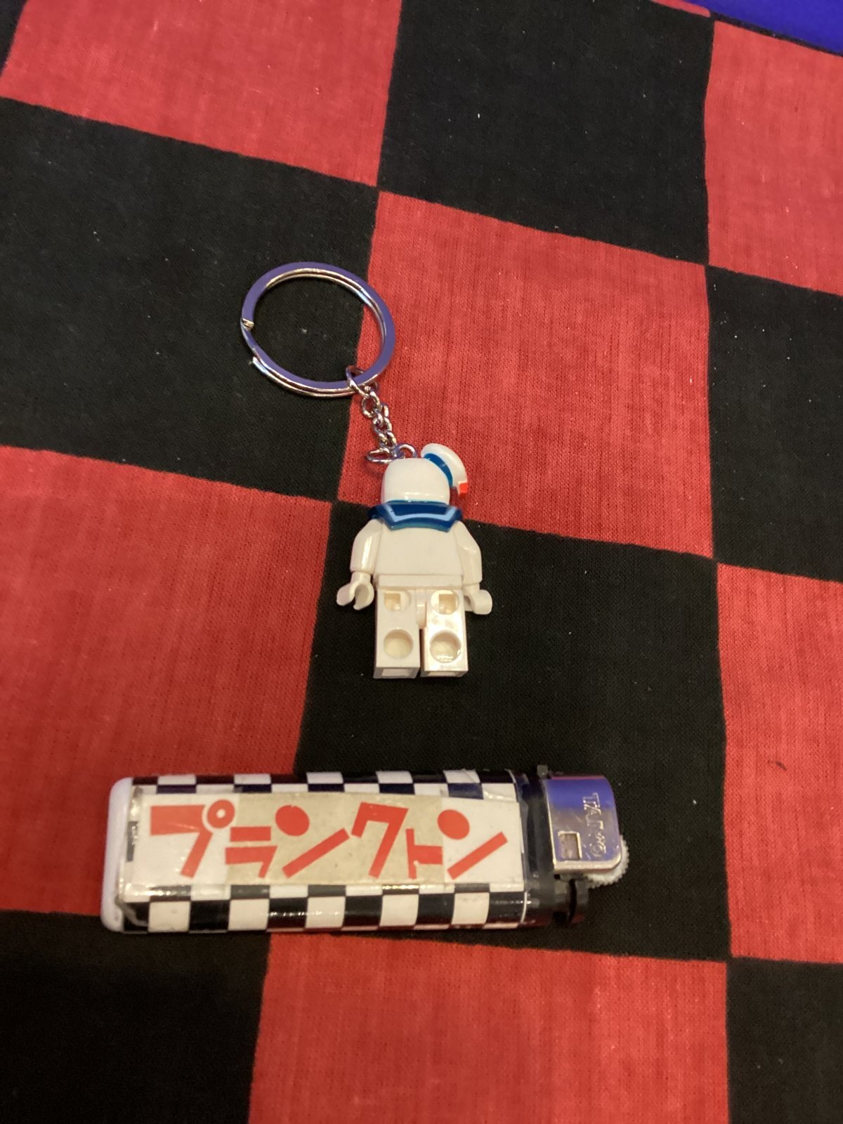 画像2: LEGO風ブロック　キャラクターキーホルダー(ゴーストバスターズ　マシュマロマン）