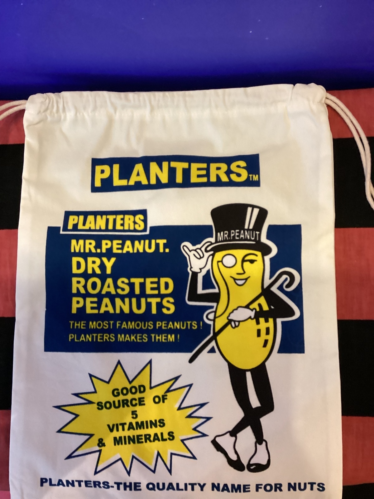 画像1: ミスターピーナッツ　特大巾着　