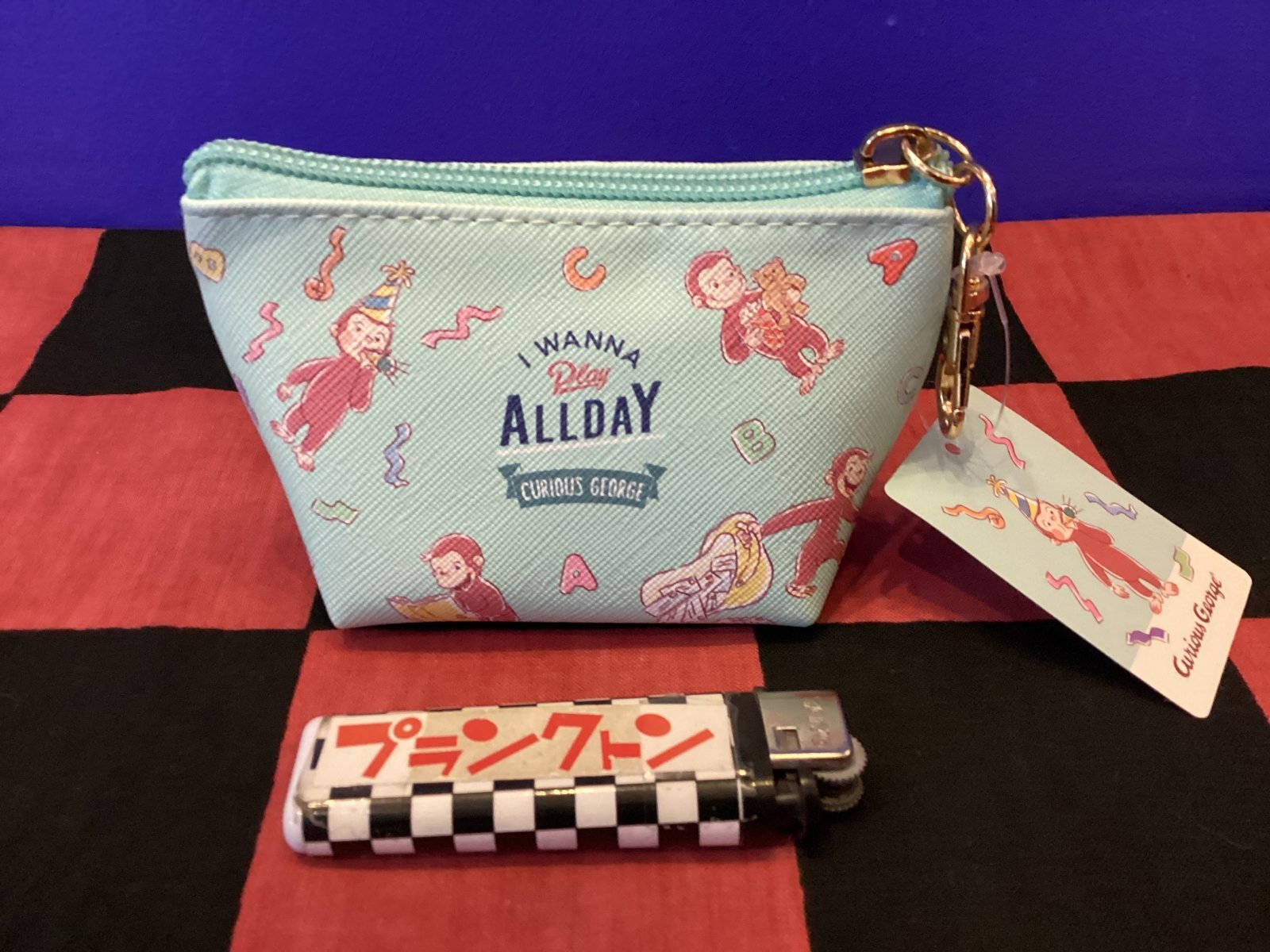 画像2: おさるのジョージ　三角ミニポーチ（たのしい)